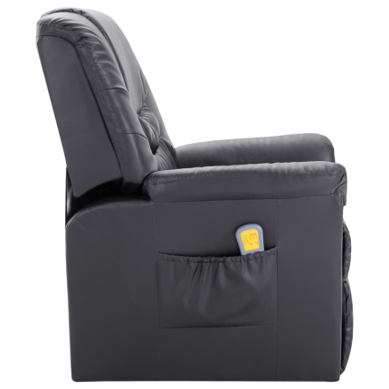 Massage Recliner Chair Grey Faux Leather - Image 3