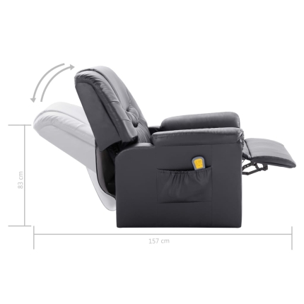 Massage Recliner Chair Grey Faux Leather - Image 10