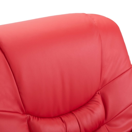Massage Recliner Chair Red Faux Leather - Image 8