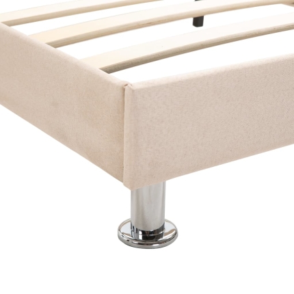 Bed Frame Cream Fabric 106x203 cm King Single - Image 6