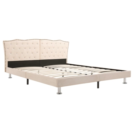 Bed Frame Cream Fabric 183x203 cm King - Image 2