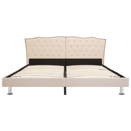 Bed Frame Cream Fabric 183x203 cm King - Image 3