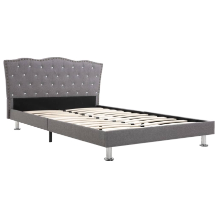 Bed Frame Light Grey Fabric 106x203 cm King Single - Image 2
