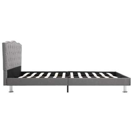 Bed Frame Light Grey Fabric 106x203 cm King Single - Image 4