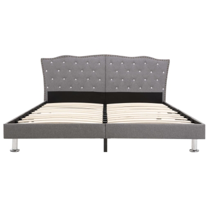 Bed Frame Light Grey Fabric 153x203 cm Queen - Image 3