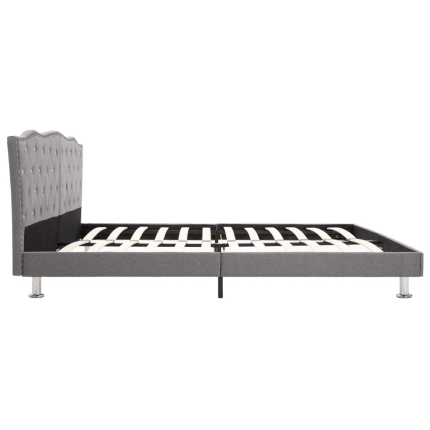 Bed Frame Light Grey Fabric 153x203 cm Queen - Image 4