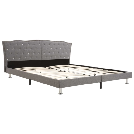Bed Frame Light Grey Fabric 183x203 cm King - Image 2