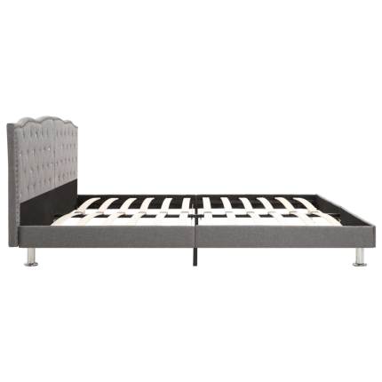 Bed Frame Light Grey Fabric 183x203 cm King - Image 4