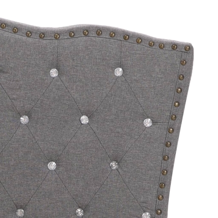 Bed Frame Light Grey Fabric 183x203 cm King - Image 5