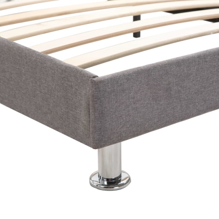 Bed Frame Light Grey Fabric 183x203 cm King - Image 6