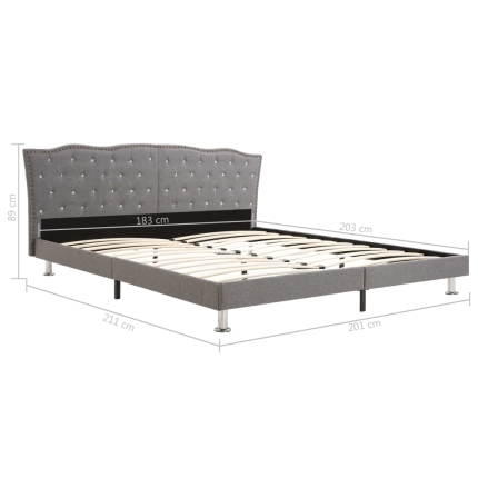 Bed Frame Light Grey Fabric 183x203 cm King - Image 7