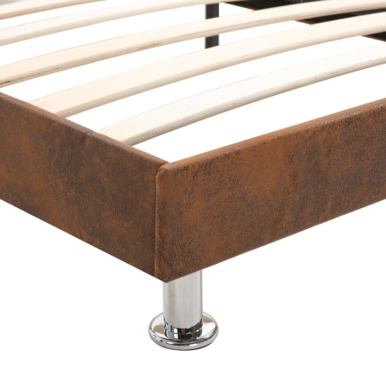 Bed Frame Brown Fabric 106x203 cm King Single - Image 5