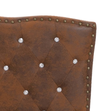Bed Frame Brown Fabric 106x203 cm King Single - Image 6