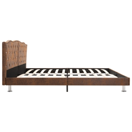 Bed Frame Brown Fabric 183x203 cm King - Image 4