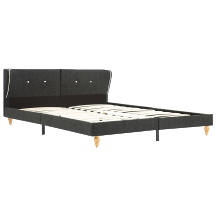 Bed Frame Dark Grey Burlap 153x203 cm Queen - Image 2