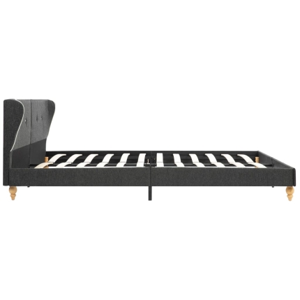 Bed Frame Dark Grey Burlap 153x203 cm Queen - Image 4