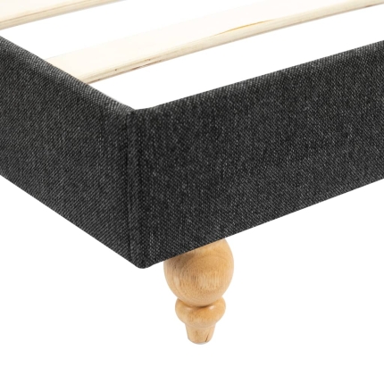 Bed Frame Dark Grey Burlap 153x203 cm Queen - Image 6