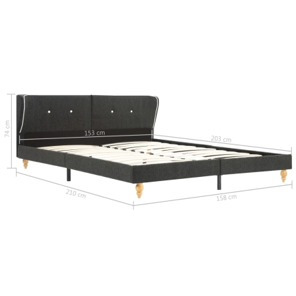 Bed Frame Dark Grey Burlap 153x203 cm Queen - Image 7