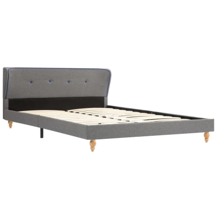 Bed Frame Light Grey Fabric 137x187 cm Double - Image 2