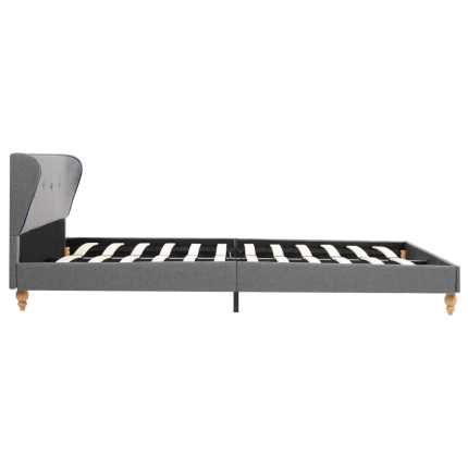 Bed Frame Light Grey Fabric 137x187 cm Double - Image 4
