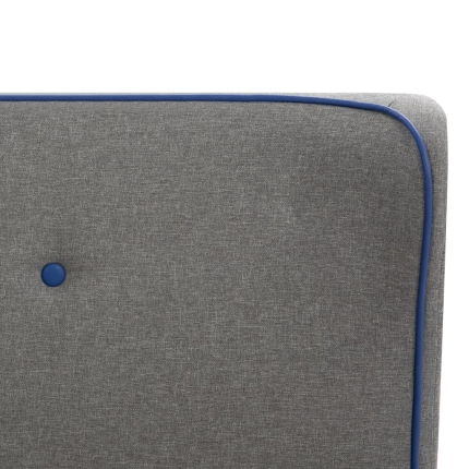 Bed Frame Light Grey Fabric 137x187 cm Double - Image 5
