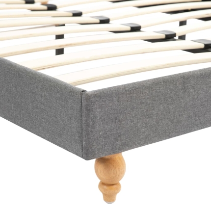 Bed Frame Light Grey Fabric 137x187 cm Double - Image 6