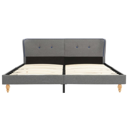 Bed Frame Light Grey Fabric 183x203 cm King - Image 3