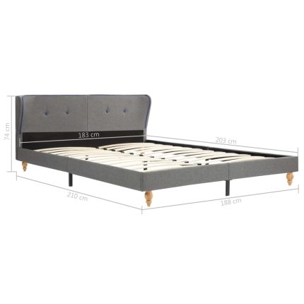 Bed Frame Light Grey Fabric 183x203 cm King - Image 7
