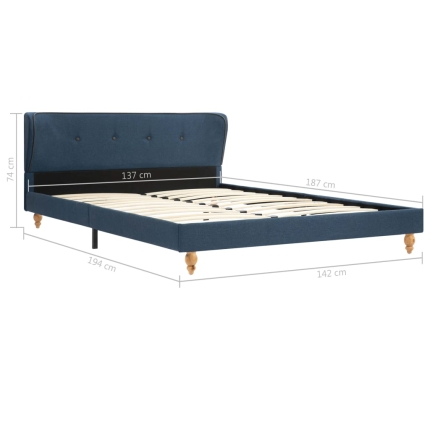Bed Frame Blue Fabric 137x187 cm  Double - Image 7