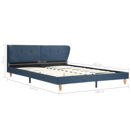 Bed Frame Blue Fabric 183x203 cm  King - Image 7