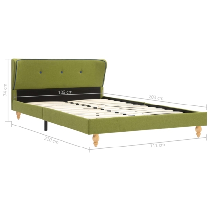 Bed Frame Green Fabric 106x203 cm  King Single - Image 7