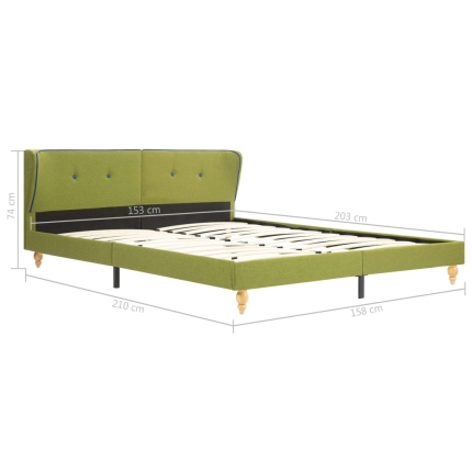 Bed Frame Green Fabric 153x203 cm  Queen - Image 7