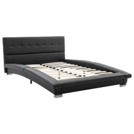 Bed Frame Black Faux Leather 106x203 cm  King Single - Image 3