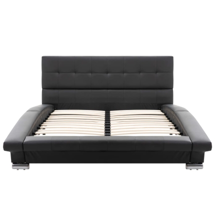 Bed Frame Black Faux Leather 106x203 cm  King Single - Image 4