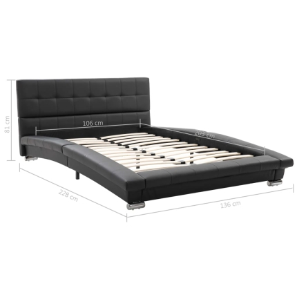 Bed Frame Black Faux Leather 106x203 cm  King Single - Image 8