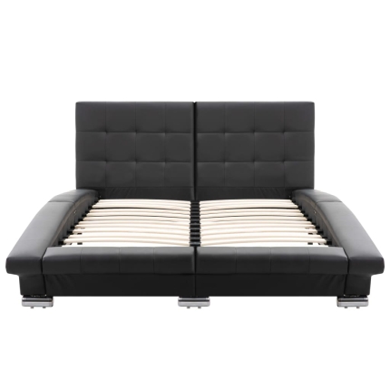 Bed Frame Black Faux Leather 137x187 cm  Double - Image 4
