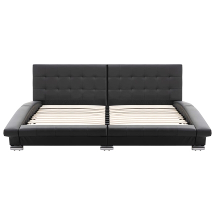 Bed Frame Black Faux Leather 183x203 cm  King - Image 4