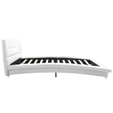 Bed Frame White Faux Leather 106x203 cm  King Single - Image 5