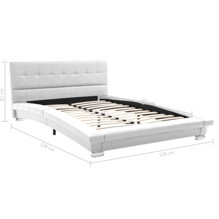 Bed Frame White Faux Leather 106x203 cm  King Single - Image 8