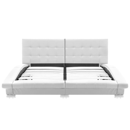 Bed Frame White Faux Leather 153x203 cm  Queen - Image 4