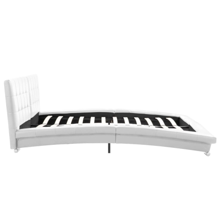 Bed Frame White Faux Leather 153x203 cm  Queen - Image 5