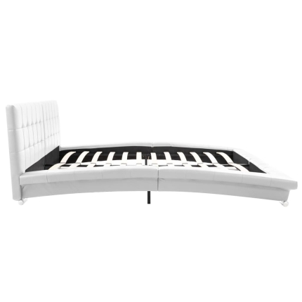 Bed Frame White Faux Leather 183x203 cm  King - Image 5