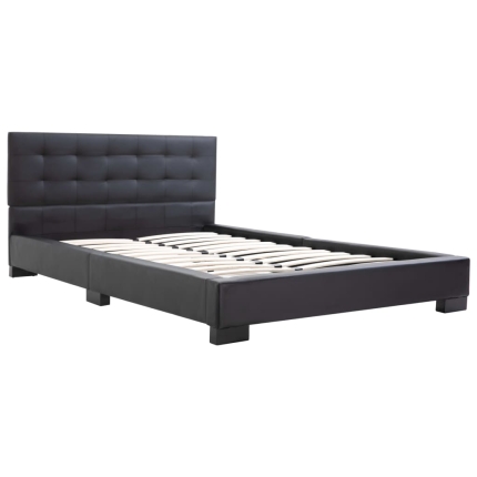 Bed Frame Black Faux Leather 106x203 cm  King Single - Image 2