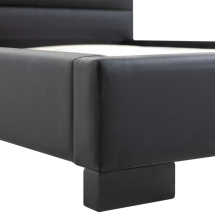 Bed Frame Black Faux Leather 106x203 cm  King Single - Image 5