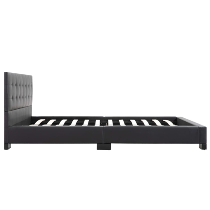 Bed Frame Black Faux Leather 137x187 cm  Double - Image 4