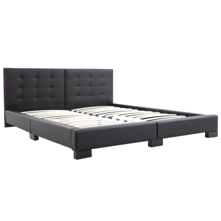 Bed Frame Black Faux Leather 153x203 cm  Queen - Image 3