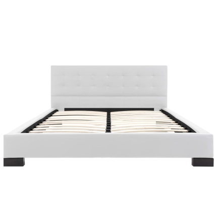 Bed Frame White Faux Leather 137x187 cm  Double - Image 3