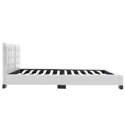 Bed Frame White Faux Leather 153x203 cm  Queen - Image 3