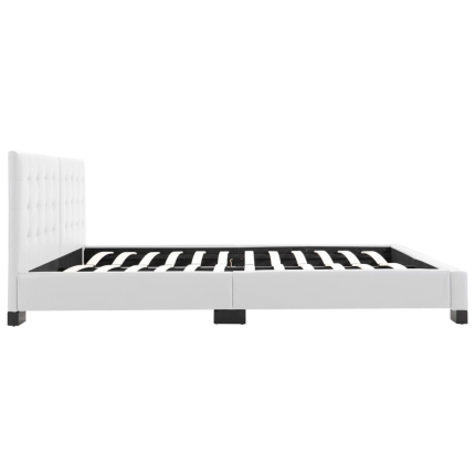 Bed Frame White Faux Leather 183x203 cm  King - Image 4