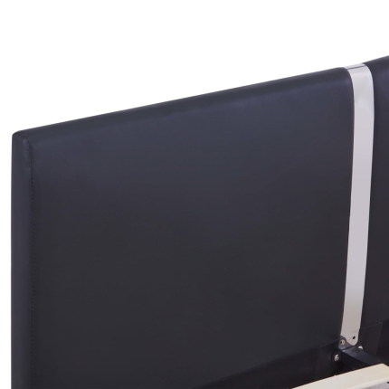 Bed Frame Black Faux Leather Queen - Image 5